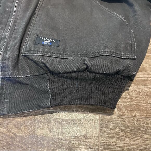 Walls Workwear Coat Black Mens XL Blanket Lined Hooded Canvas Jacket - Picture 5 of 16